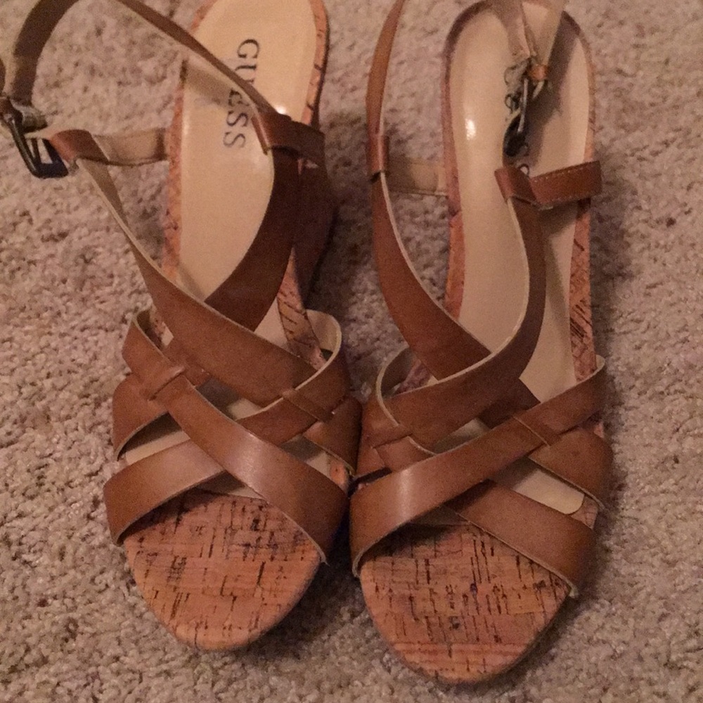 Tan Guess wedges